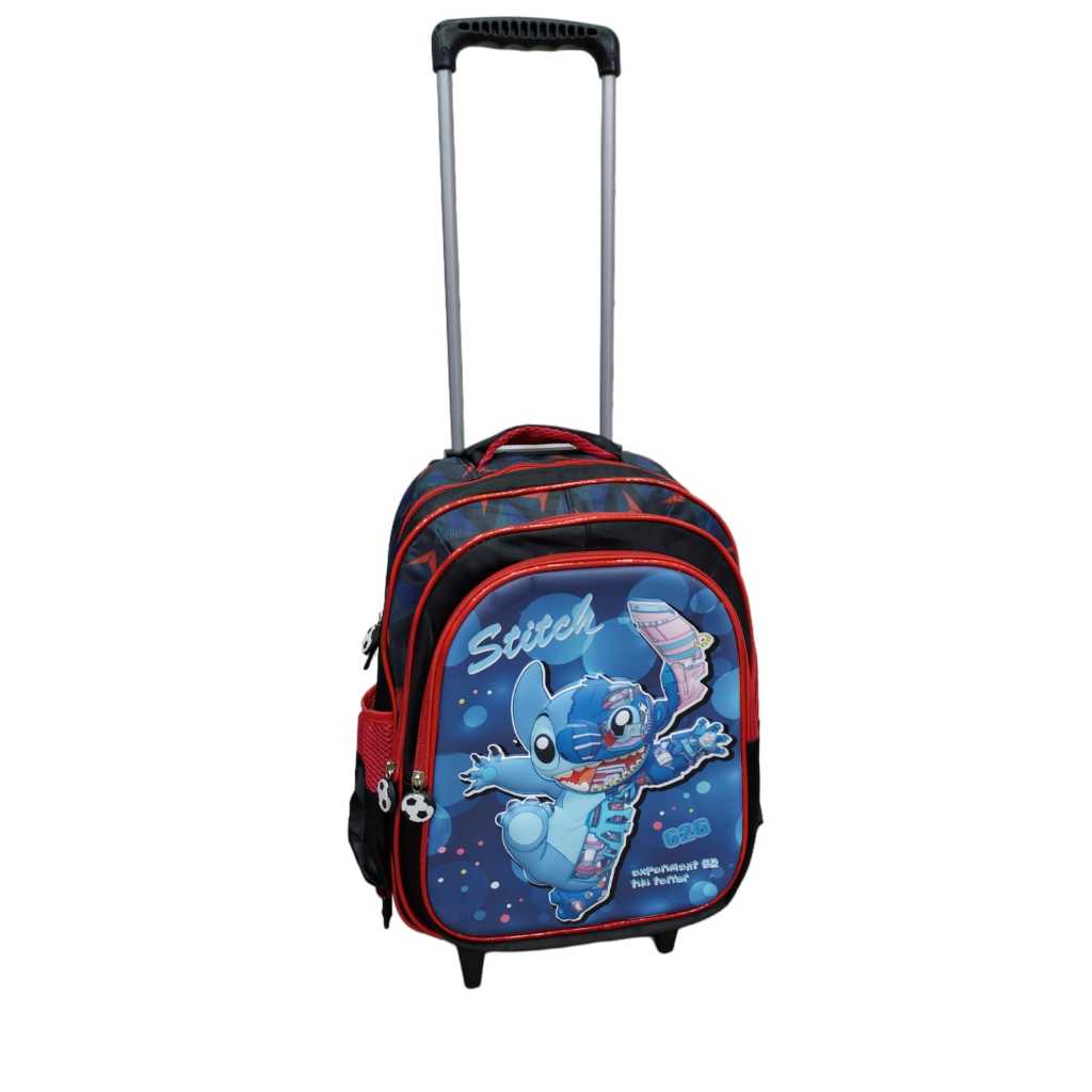 mochila escolar infantil carrinho stitch rodinhas de silicone carrinho com regulagem de altura