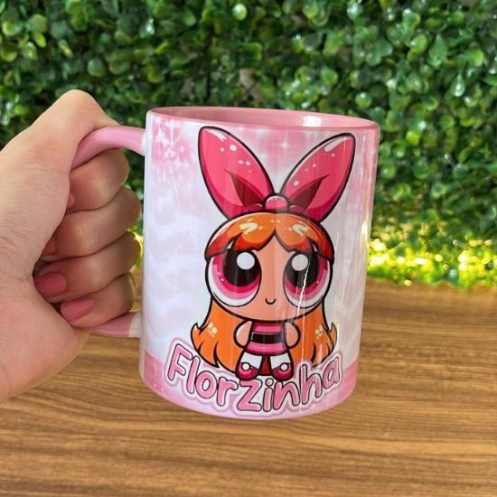 caneca 325ml pecaneca 325ml personalizada lindinha florzinha docinho três 3 super poderosas com nomersonalizada lindinha