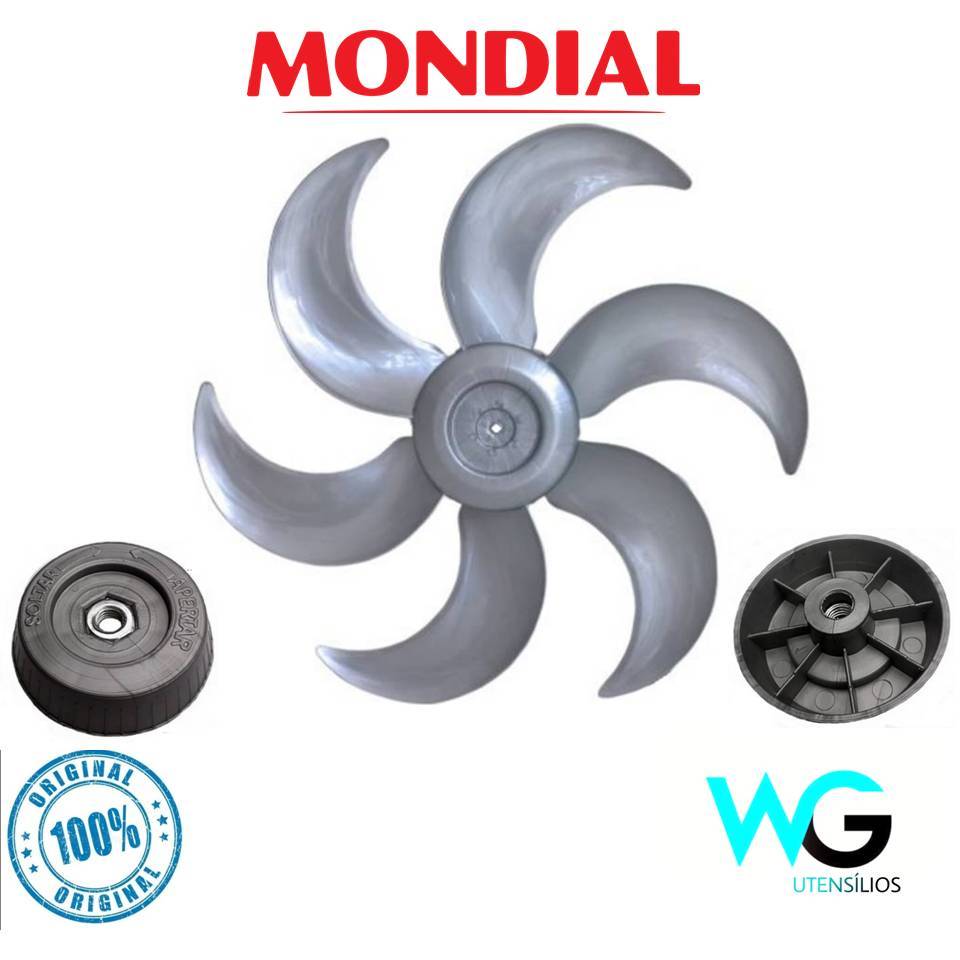 Hélice + Trava Mondial 30cm 6 Pás Prata