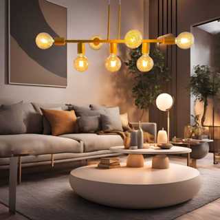 Luminária de teto Pendente Rubis para 7 Lâmpadas 68cm moderno industrial