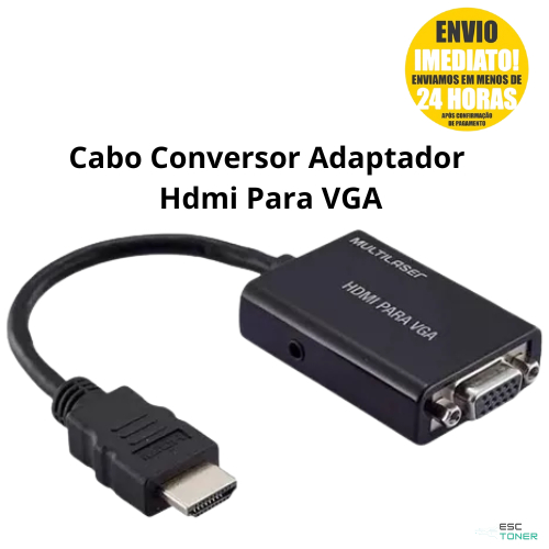 Cabo Conversor Adaptador  Hdmi Para VGA Com Saída De Áudio Multilaser