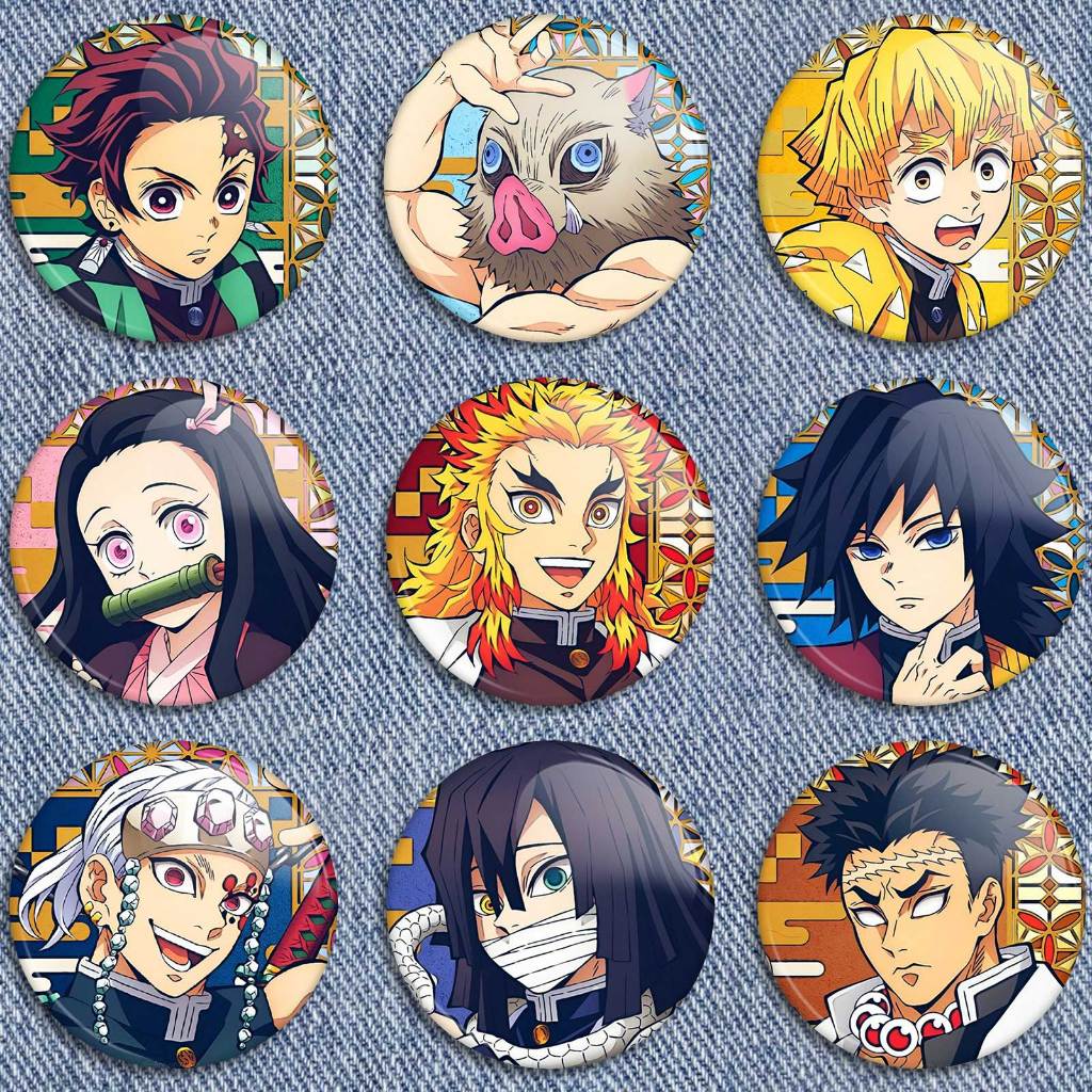 Botons Demon Slayer Kimetsu No Yaiba Buttons, Pins, Broche em Oferta na Shopee