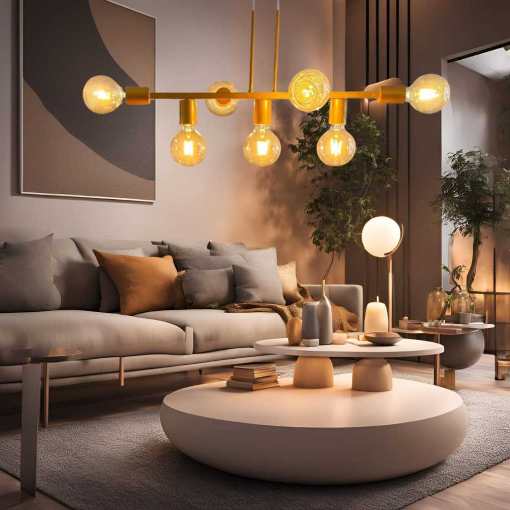 Pendente Lustre Rubis  7 Lampadas para sala salão cozinha e comercio 68cm