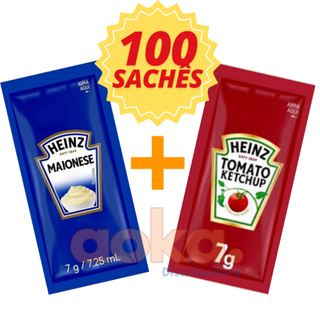 Combo de Maionese e Ketchup Heinz 100 Sachês em Oferta na Shopee