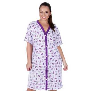 Camisola de Malha Aberta na Frente Vestido Amamentação Cirurgia Botões em Oferta na Shopee