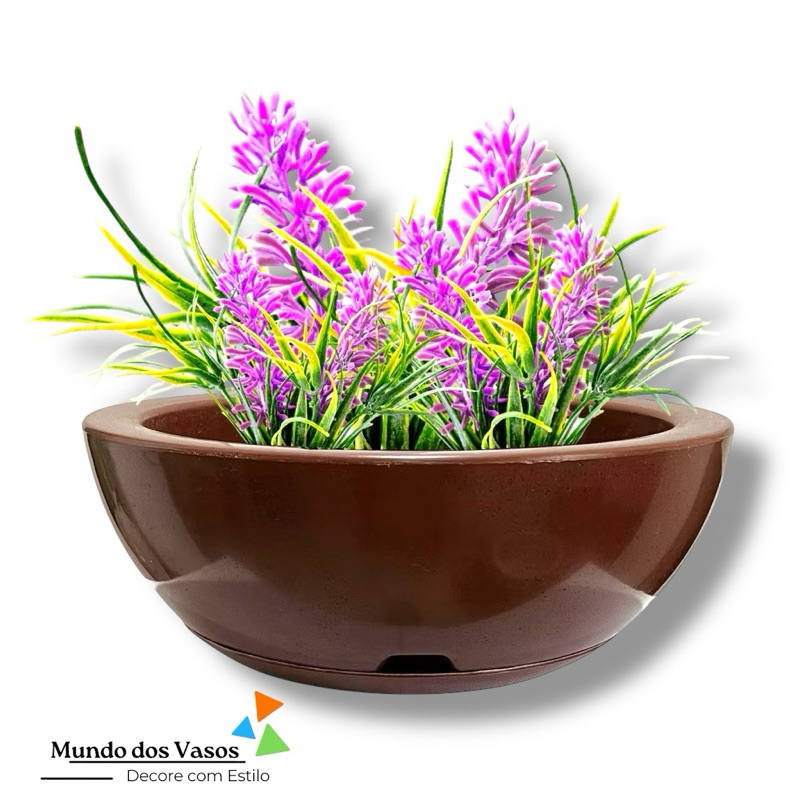 Vaso de Planta Bacia com Prato N2 34x13 Lume Lisa Polida Brilhante em Oferta na Shopee