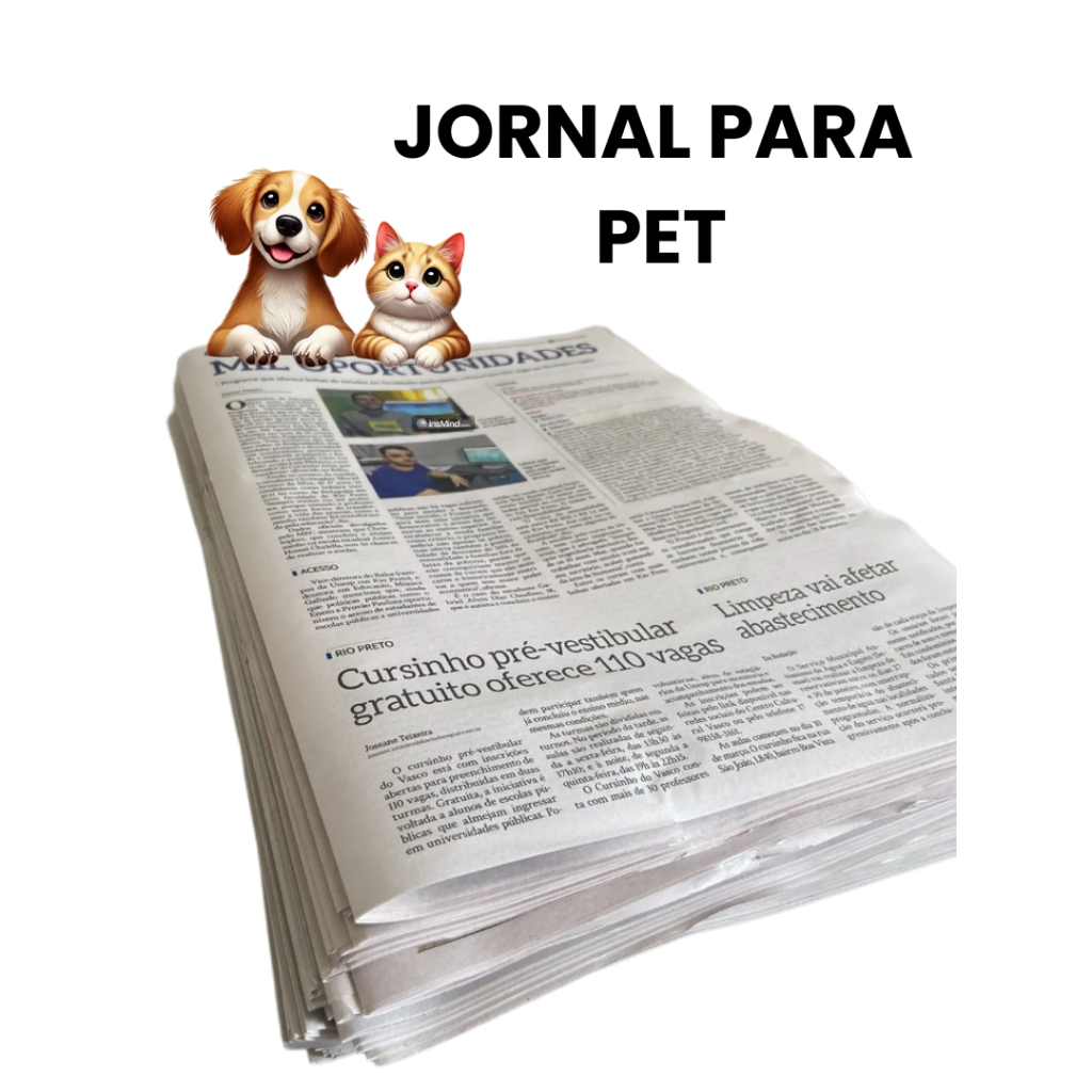 Jornal Para Pet 5 kg - Cachorro - Gato - Tapete Higienico para Caes - Mudança - Funilaria