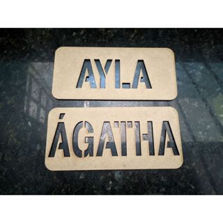 Molde Stencil NOMES Personalizado - Feito De Madeira Natural MDF Vazado em Oferta na Shopee