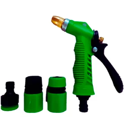 Kit Esguicho Jato Regulável Bico Em Metal + Bicos Engate Rápido Para Mangueira Torneira Jardim