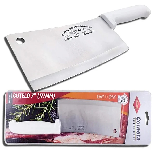 Cutelo Profissional 7 Polegadas Tipo Machadinha De Açougueiro Aço Inoxidável 177mm em Oferta na Shopee