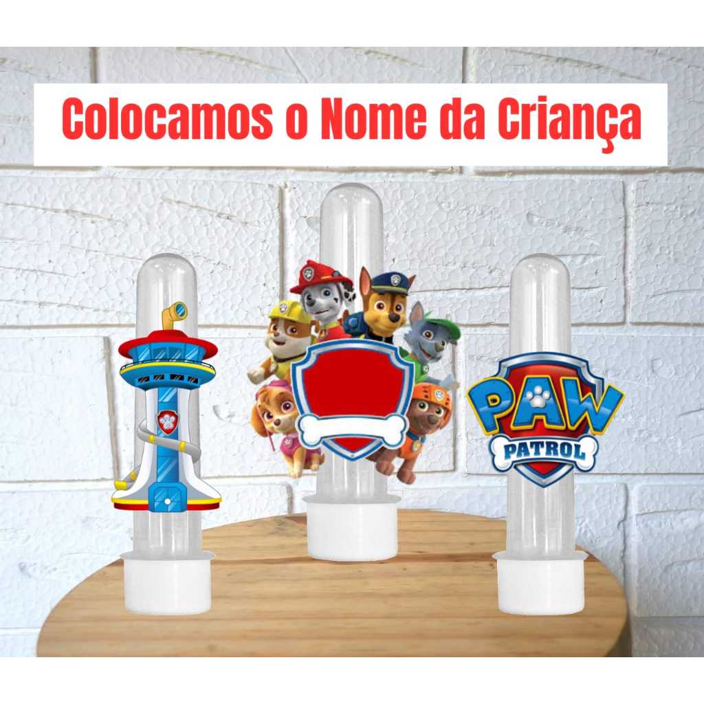 Apliques Personalizados para Tubetes Patrulha Canina Festa Infantil Aniversário Lembrancinhas