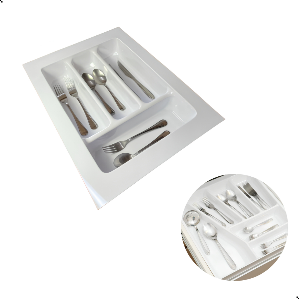 Porta Talher Divisor De Gaveta Og-04 365x481mm Branco/Cinza/Preto/Porta Talher/organizador De Talher