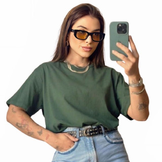 T-Shirt Feminina Camiseta Básica 100% Algodão Várias Cores Envio Imediato em Oferta na Shopee