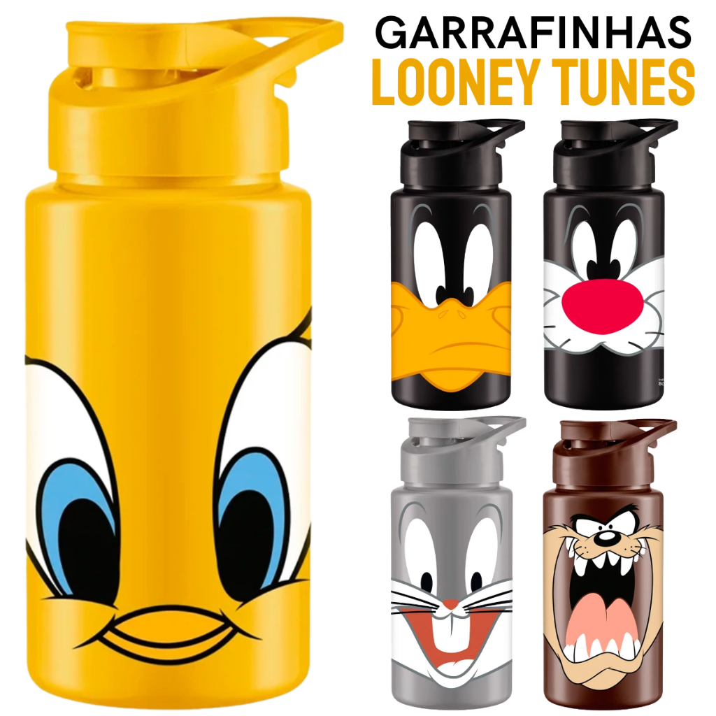 Garrafa de Água Infantil Squeeze Garrafinha de Menino 500Ml Voltas As Aulas Lancheira Resistente