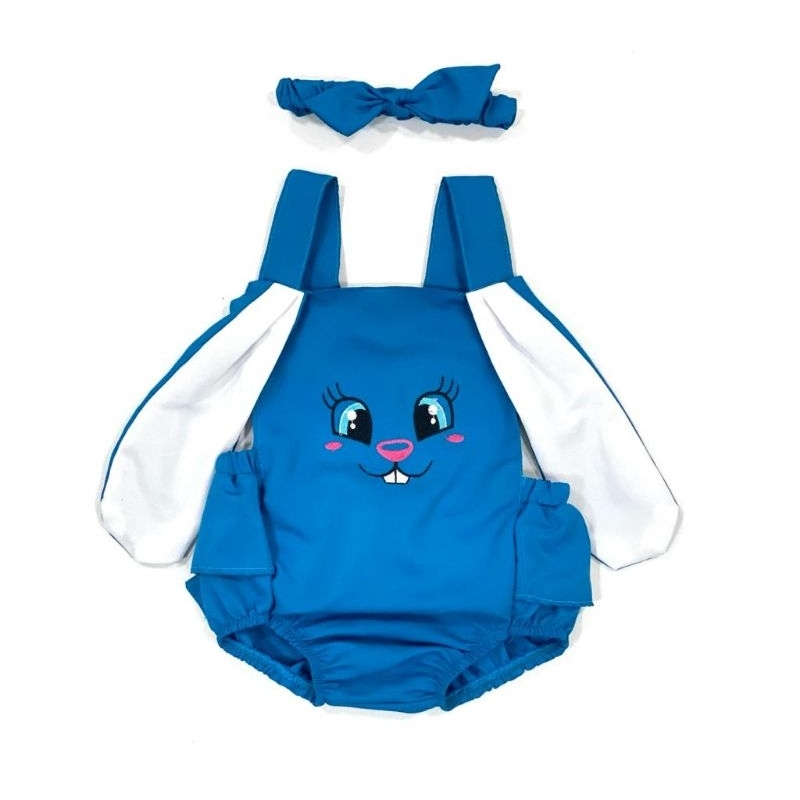 coelho tematico body coelho pascoa azul 18 meses