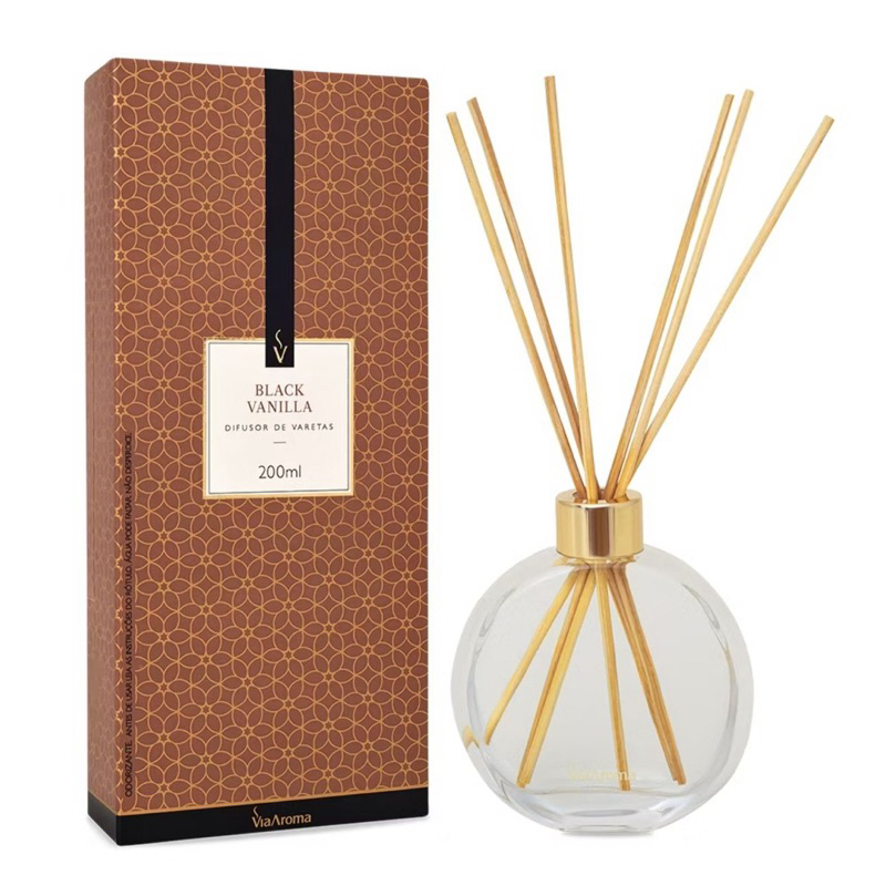 Difusor Aromatizador De Varetas Black Vanilla Via Aroma 200ml Cheirinho para Casa em Oferta na Shopee