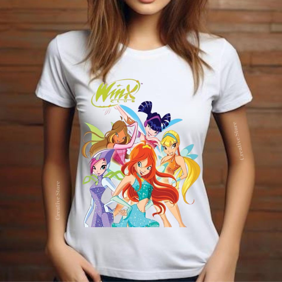 Camisa Estampada Winx: Camiseta para Todos! Blusas femininas, masculinas e infantis. Exclusivas!