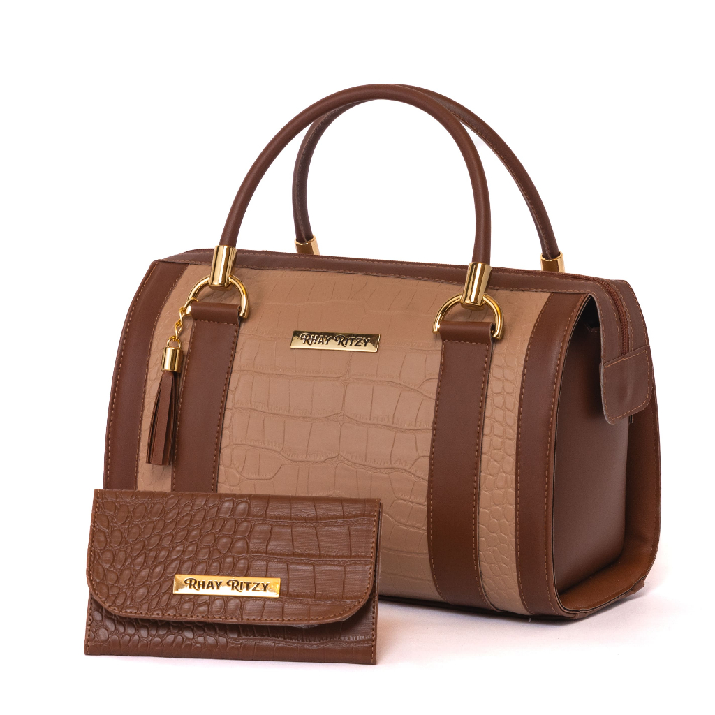 Kit Bolsa Baú com Carteira Feminina Bicolor de Mão e Alça para ombro Transversal Lançamento