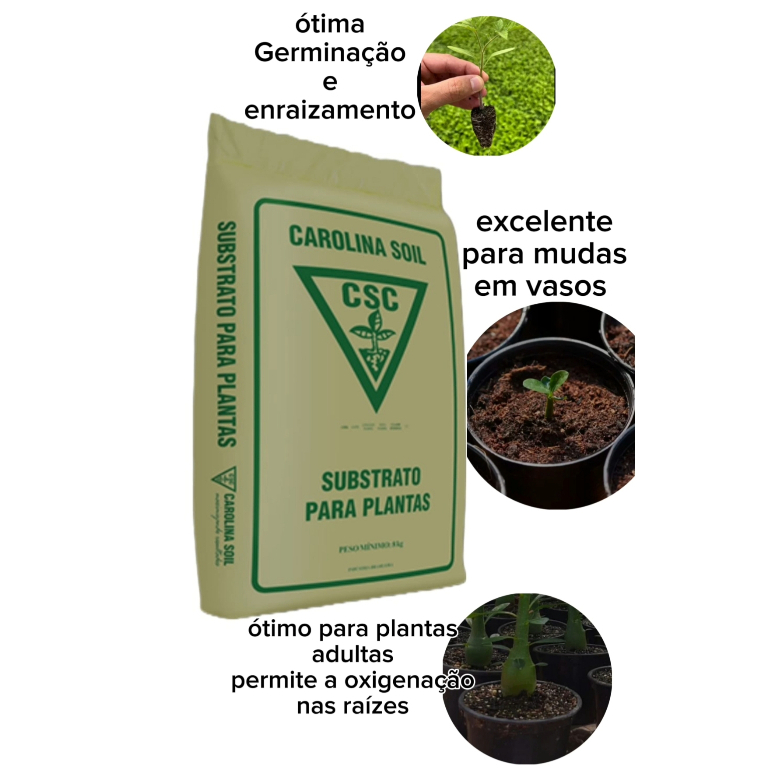 SUBSTRATO PARA PLANTAS Carolina soil para ROSA DO DESERTO e GERMINAÇÃO DE SEMENTES 1kg