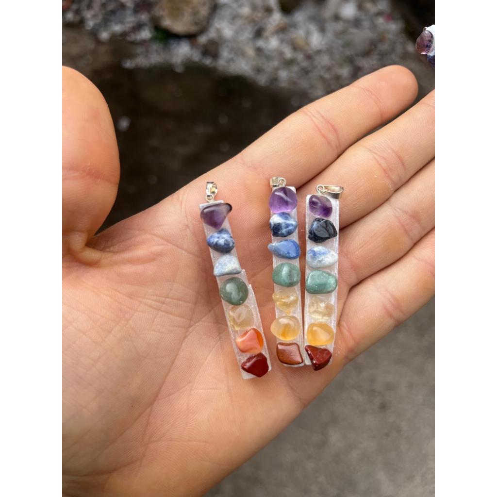 Kit Arvore dos 7 Chakras e Pingente Pedras Naturais Energia