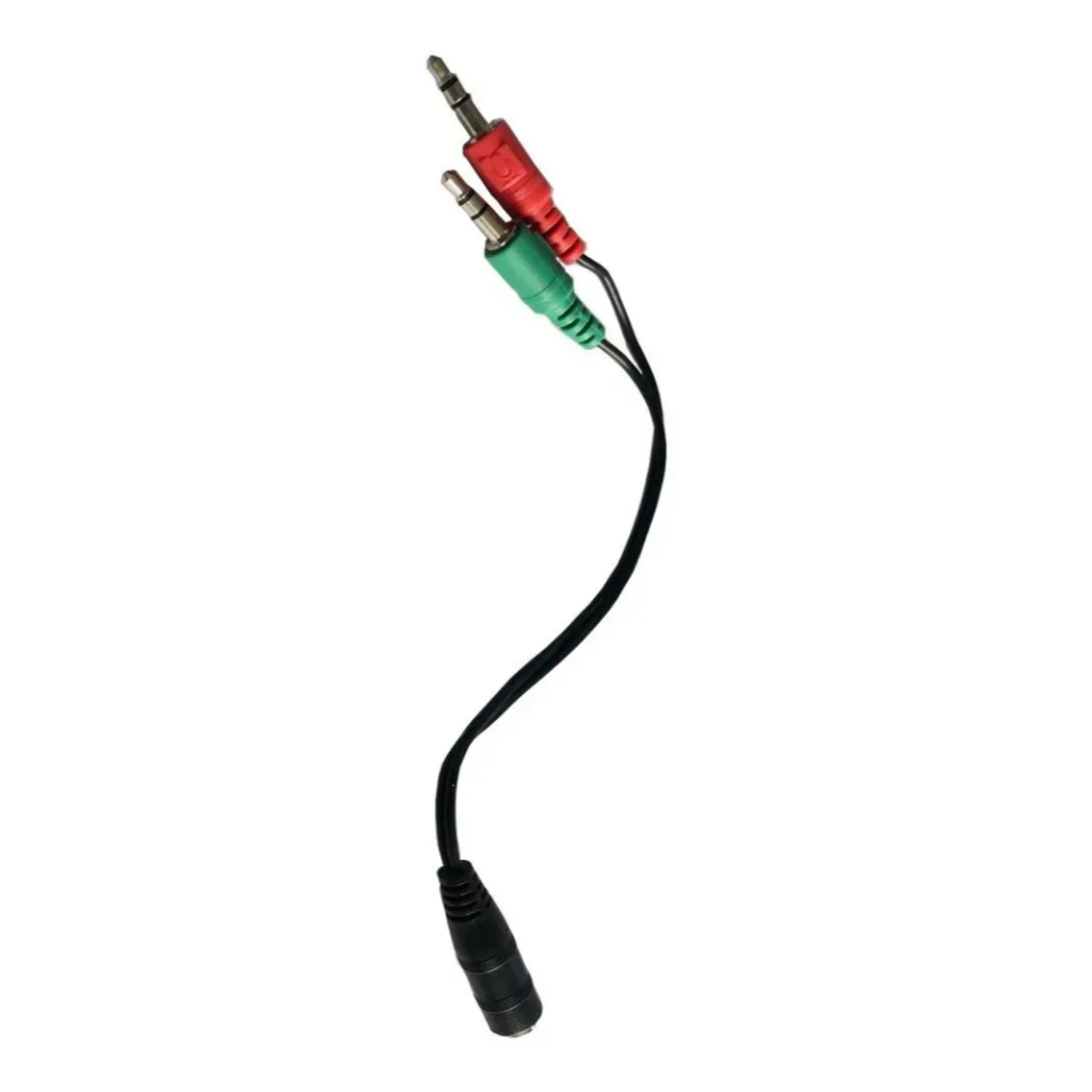 Adaptador fone/headset conector P3 para P2 computador, desktop, notebook microfone audio HD