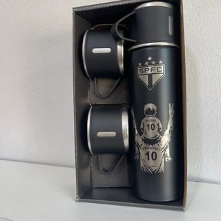 Kit Garrafa Térmica  Personalizado Pai e Filho / Torcedores de Times 500ml + 3 Xícaras Be…