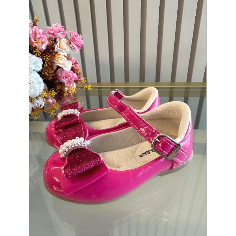 Sapatilha Pink Verniz C/ Aplique de Lacinho e Strass Glitter