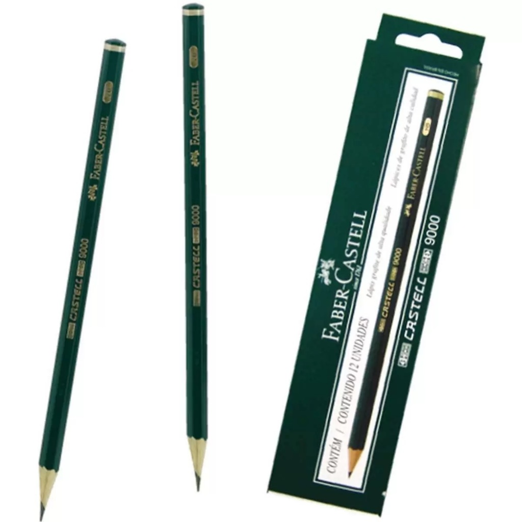 LÁPIS GRAFITE FABER  CASTELL 9000 2B, 4B 6B em Oferta na Shopee