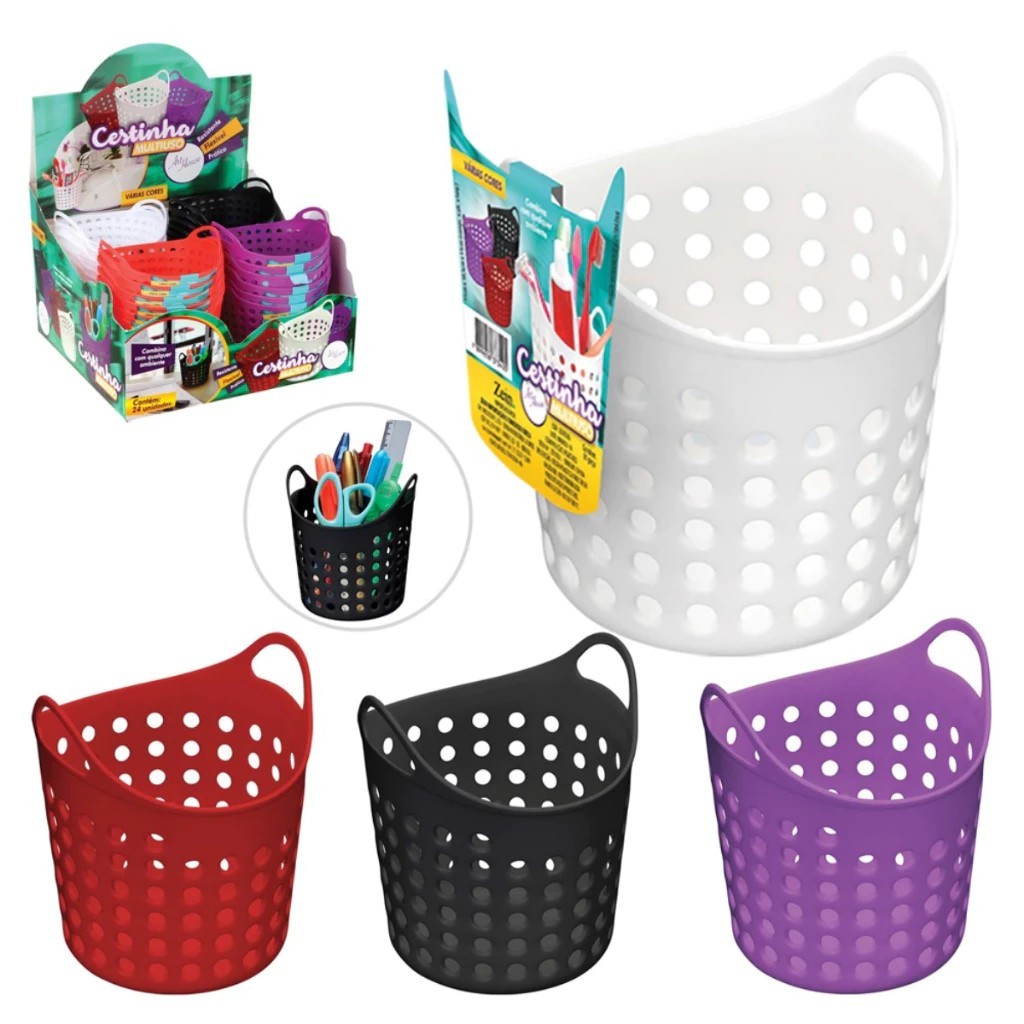 Porta Treco Cestinha de Plástico Multiuso – Organizador Prático e Versátil