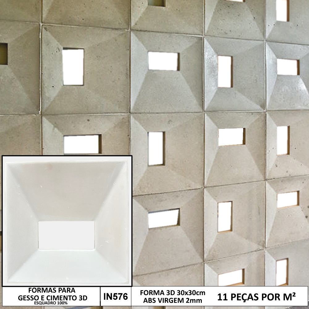 2 Forma 3d Cobogó Versus Elemento Vazado Abs 2mm Dupla Face Forma para cimento/concreto 576