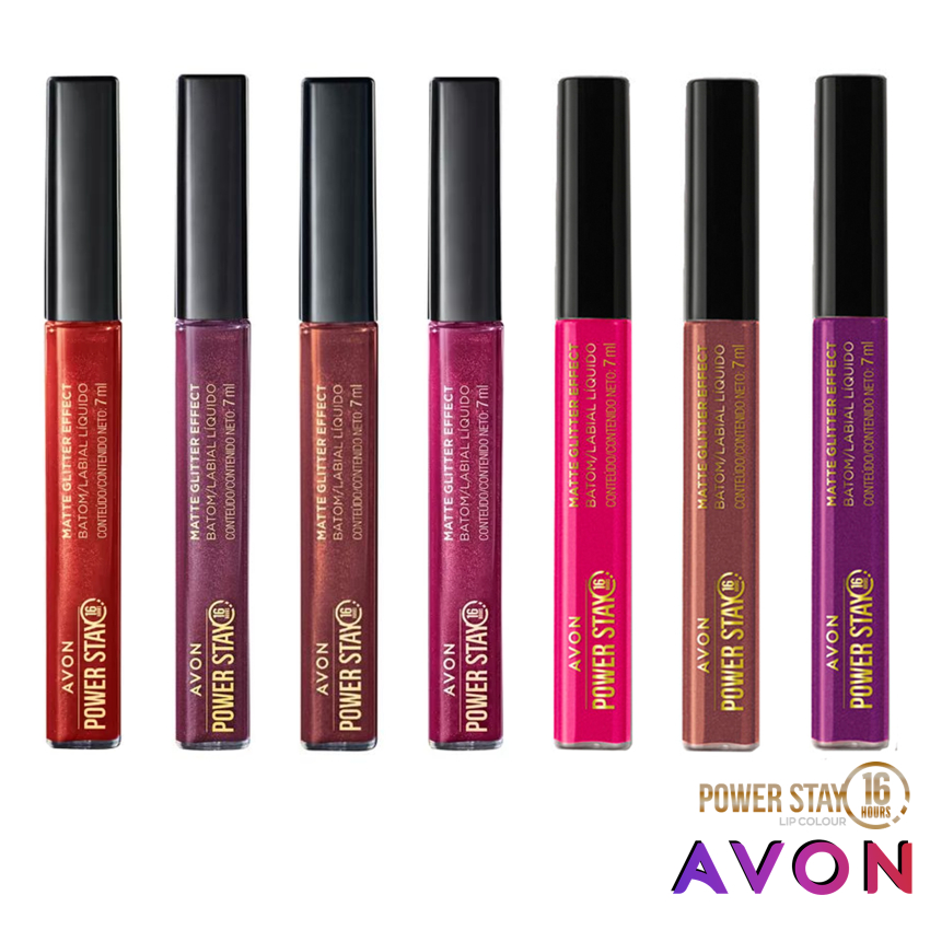 Batom Líquido Glitter Effect Avon Power Stay - 7ml