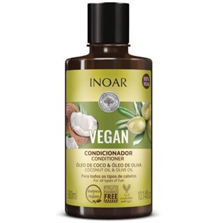 Condicionador INOAR VEGANO Óleo de coco e Óleo de Oliva 300ml em Oferta na Shopee