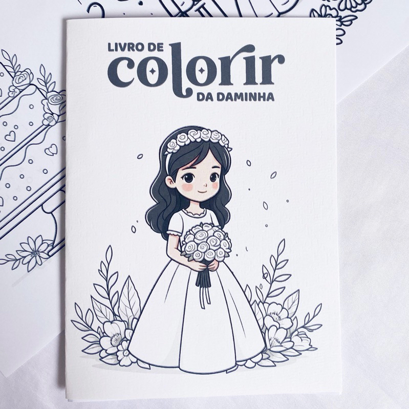 Livrinho de Colorir Infantil para Casamento | Daminha, Pajem e Crianças da Cerimônia | Kit com Giz de Cera em Oferta na Shopee