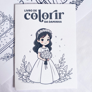 Livrinho de Colorir Infantil para Casamento | Daminha, Pajem e Crianças da Cerimônia | Kit com Giz de Cera em Oferta na Shopee