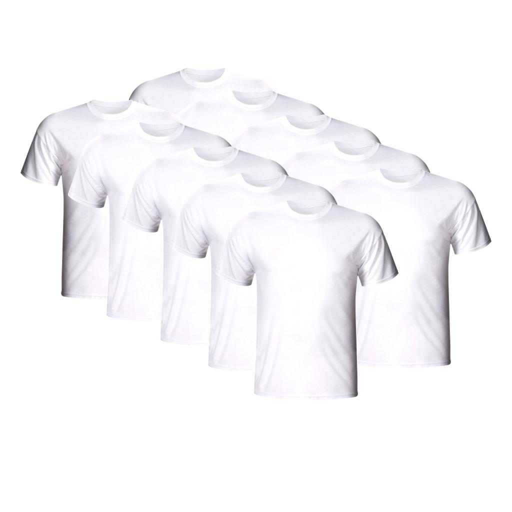 Kit 10 Camisetas Branca Basica para uso Casual ou Sublimação