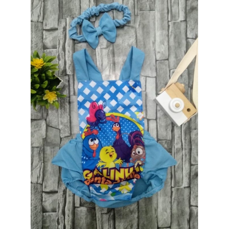 romper body galinha pintadinha veste até 1 ano