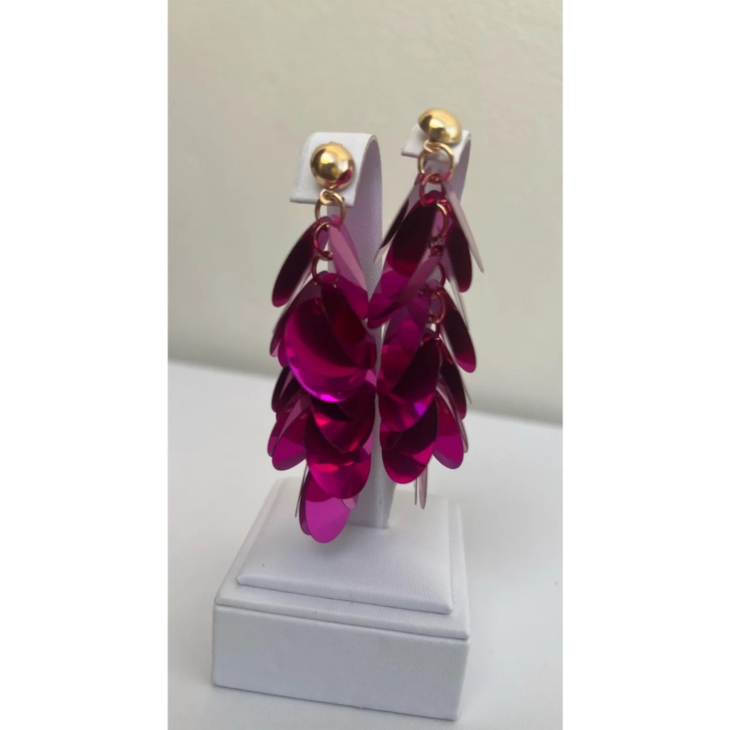 Brinco de Paetê modelo Cascata Carnaval/Festa em Oferta na Shopee