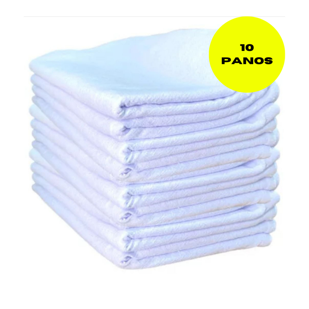 10 Pano De Prato Branco O Legitimo Kit Com 10 Peças Pano de Prato Grosso Pé de Galinha Promoção em Oferta na Shopee