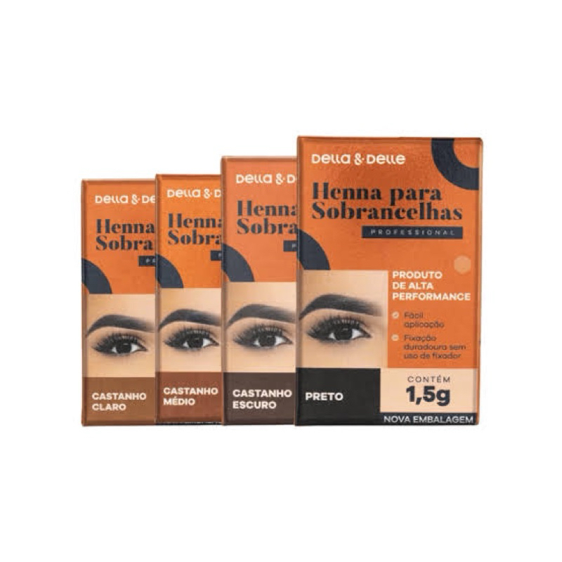 Henna para sobrancelhas DELLA & DELLE ALTA FIXAÇÃO 1,5g