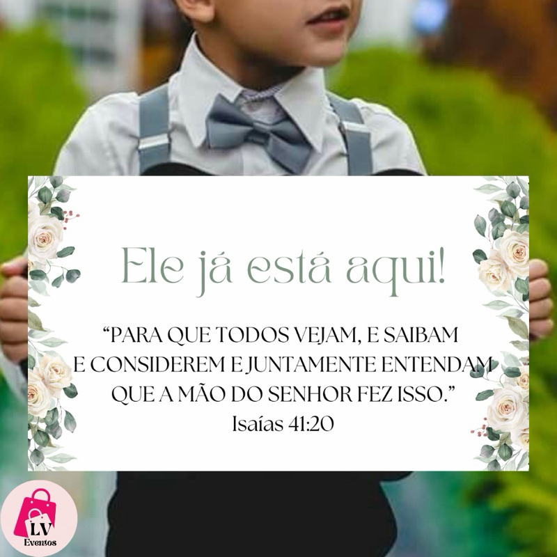 Plaquinha Entrada Casamento Personalizada Ele Já Está Aqui! em Oferta na Shopee