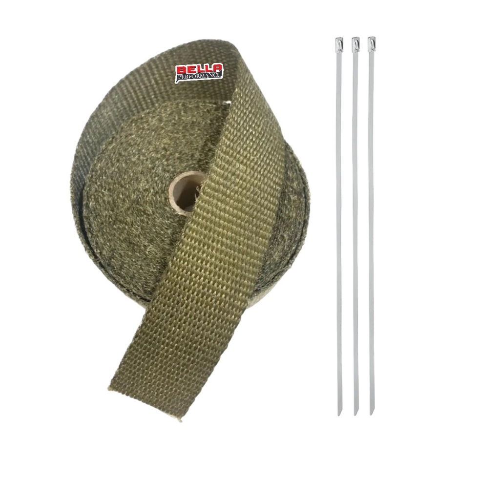 Fita Manta Termica Termotape Titanium 10 Metros + 3 Abraçadeiras Para Escapamento Carro Moto