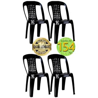 Kit 4 Cadeiras Plástica Larga Alta 182Kg Bistro em Oferta na Shopee