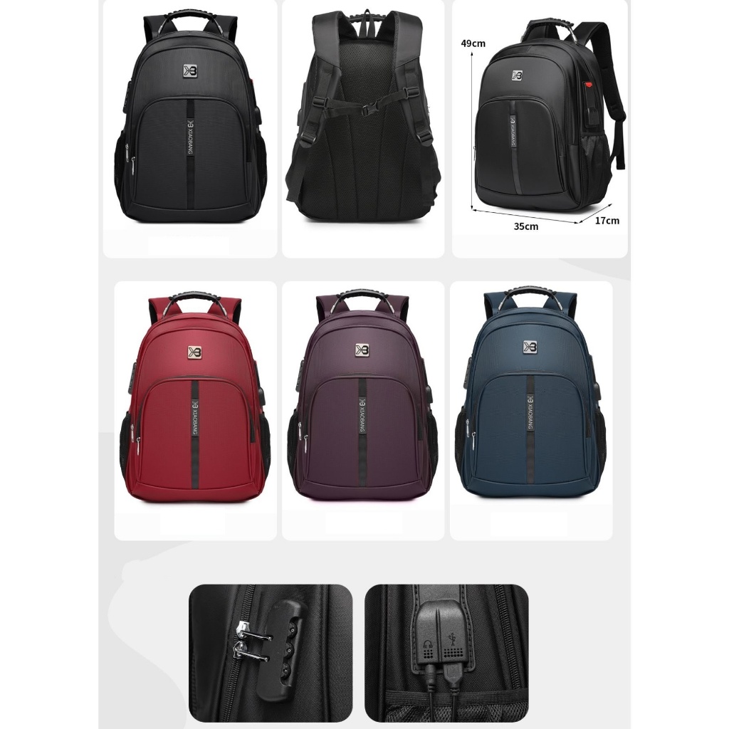 Mochila Alça Reforçada Impermeável Faculdade Anti Furto Saida Cabo Aux Usb Fone Ouvido Envio 24hs