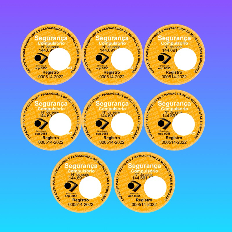 selo para capacete-8 unidades