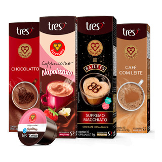 Kit Cápsulas Três Corações Bebidas Cremosas Supremo Macchiato Baileys Café