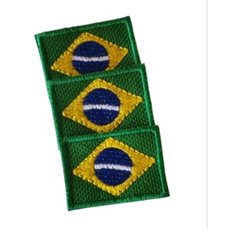kit de Bandeirinhas do Brasil (3.5cm x 2.5cm)  (Patch bordado com termocolante). em Oferta na Shopee