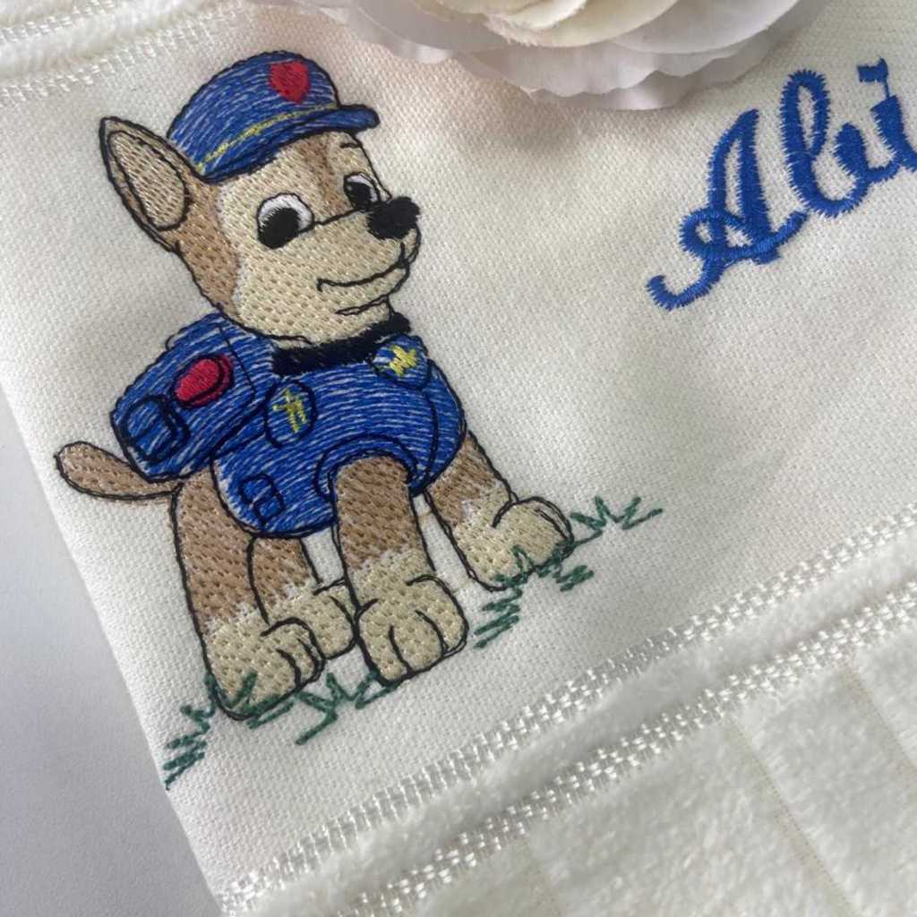 Toalha de Mão Dohler Bordado  Chase Patrulha Canina e Nome em Oferta na Shopee