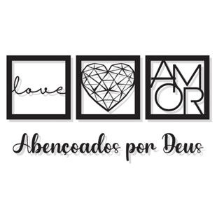 Kit Quadros Família Coração Amor Frase Abençoados Por Deus em Oferta na Shopee
