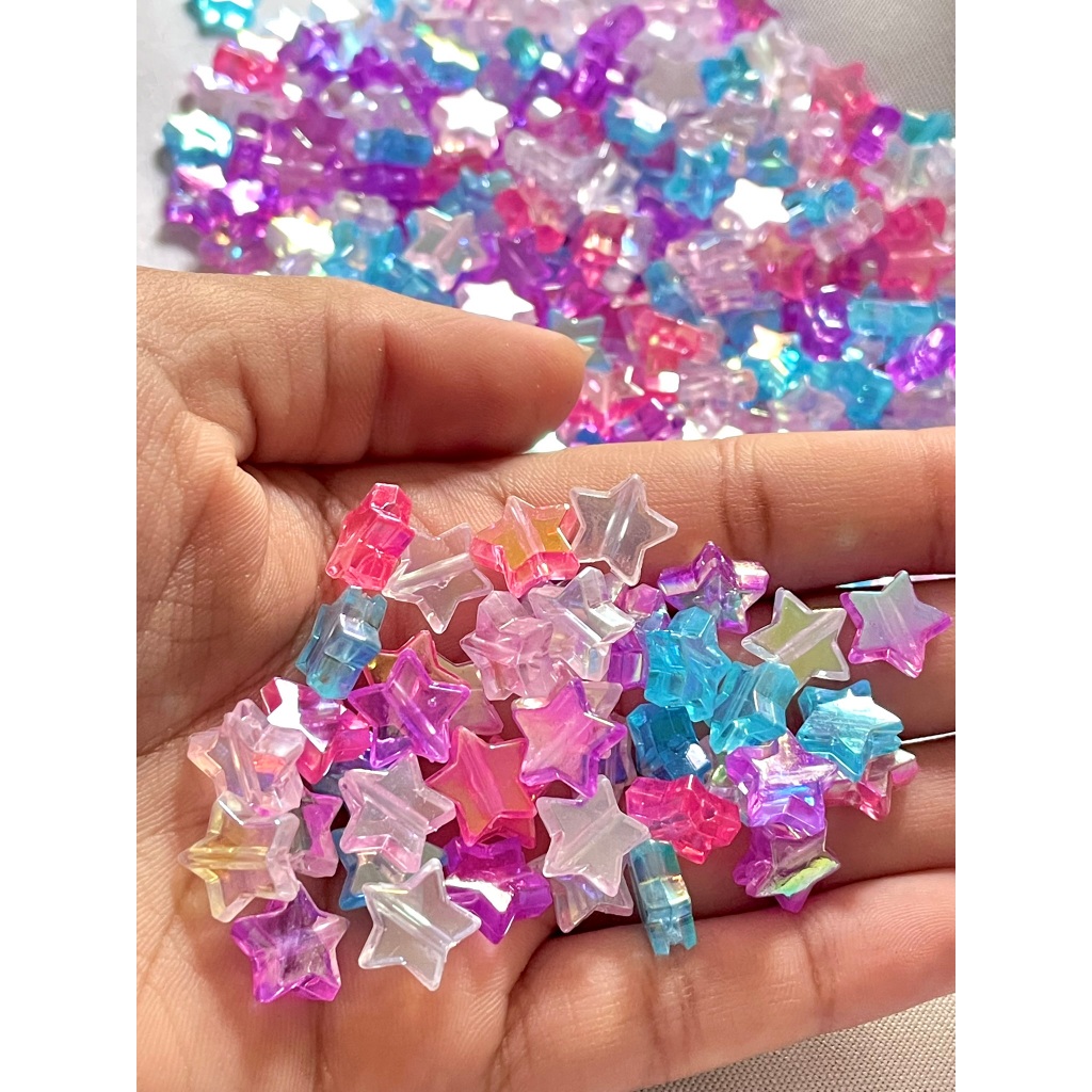 Miçanga Estrela Translúcida – Cores Vibrantes para Artesanato e Bijuterias Brilhantes! ✨🌈