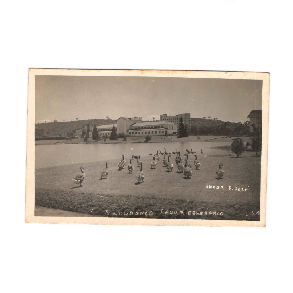 Cartão Postal de São Lourenço - Balneário e Lago